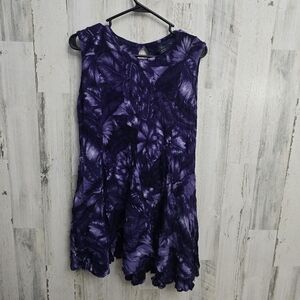 Rag Purple Floral Sleeveless Women's Dress Size Large